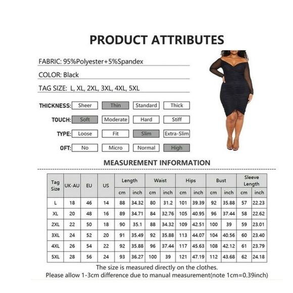 Sexy Mesh Bodycon Off Shoulder Long Sleeve Ruched Drawstring Knee Length Dress - Picture 14 of 14